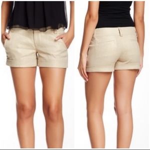 Alice + Olivia Gold linen shorts